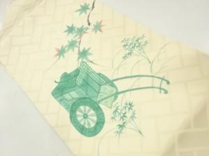 手描き御所車模様名古屋帯